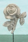 Rose am Draht zum Stecken antikweiss 7x9cm