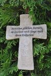 Grabschmuck Kreuz zum Hängen mit Text 14.5cm