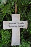 Grabschmuck Kreuz zum Hängen mit Text 14.5cm