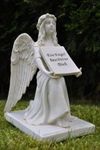 Grabschmuck Engel auf Platte mit Text weiss-beige 20cm