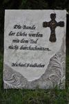 Grabschmuck Trauertafel mit Kreuz und Text 15x12cm